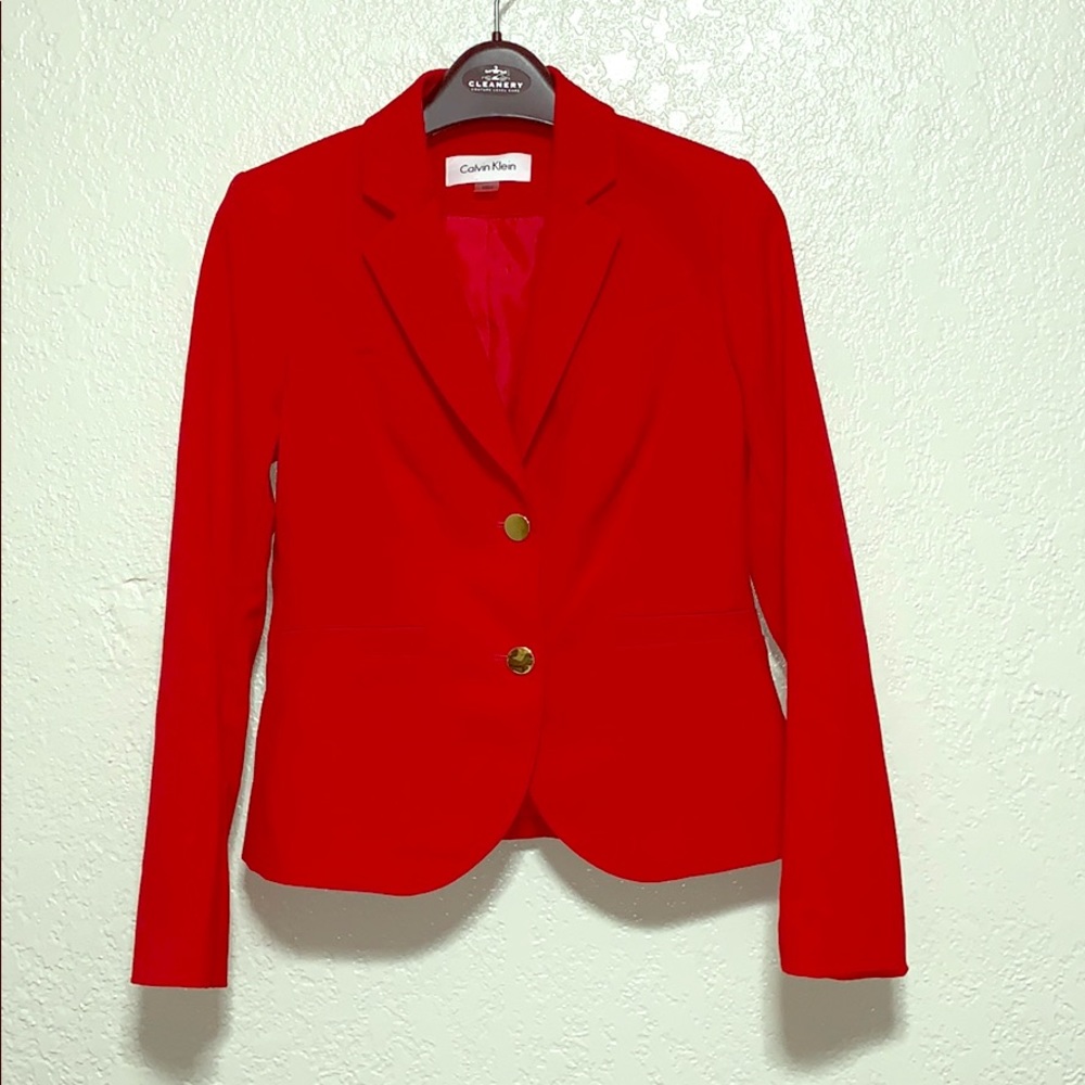 Red Calvin Klein Blazer